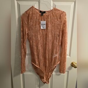 Forever 21 Lace Bodysuit - Peach